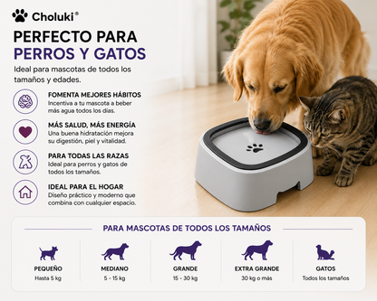 🐾 Bebedero Antiderrames 1,5L para Perros y Gatos | Choluki®